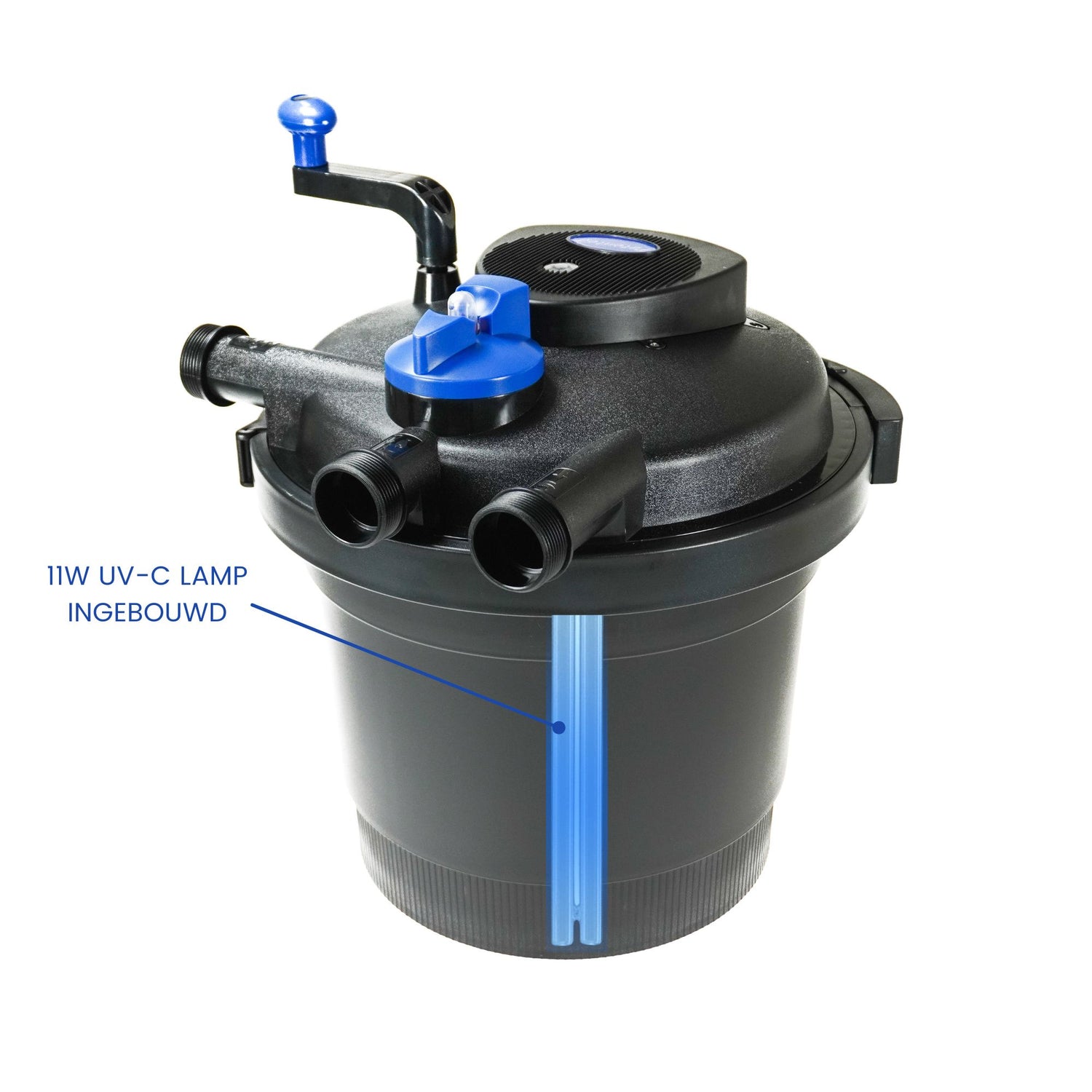 Druckfilter mit eingebauter UV-C-Lampe